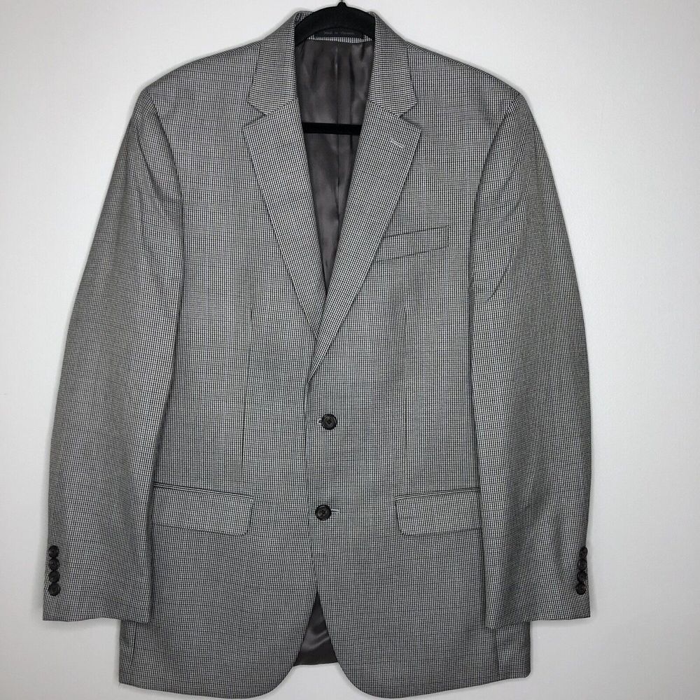 Lauren Ralph‎ Lauren Men's 40L Gray Houndstooth Two Button Blazer Sports Coat
